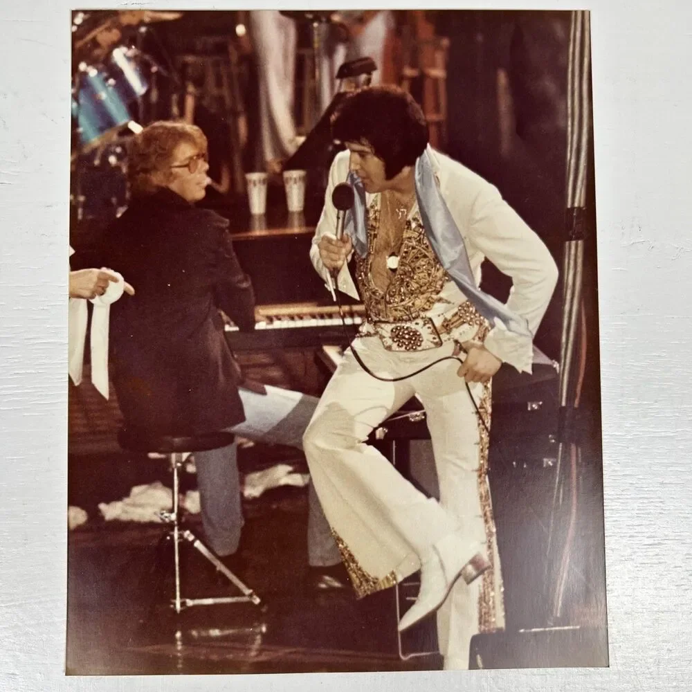 Vintage Elvis Presley Photo Lot of 10 Color Concert Photos 1970s Kodak Paper